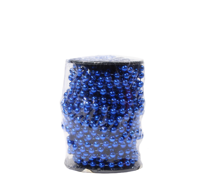 Бусы елочные  синие, d6мм, 9м