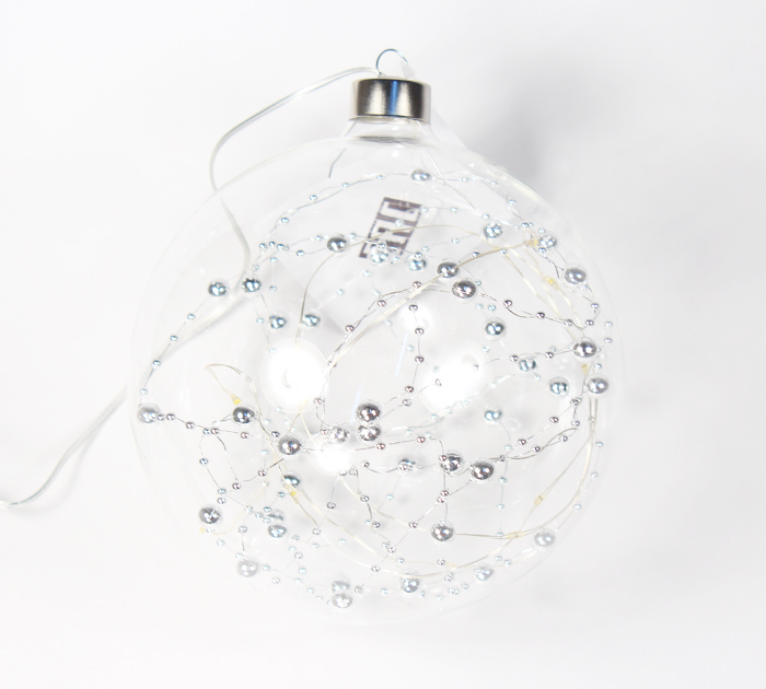 Шар со световым эффектом  15см, с капельками (батарейки в комплект не входят)