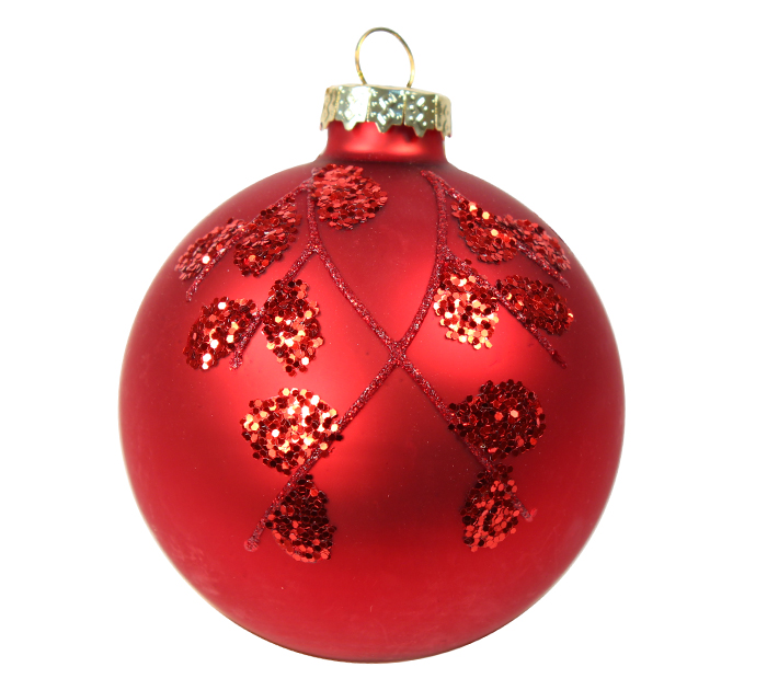 Шар елочный стеклянный  красный