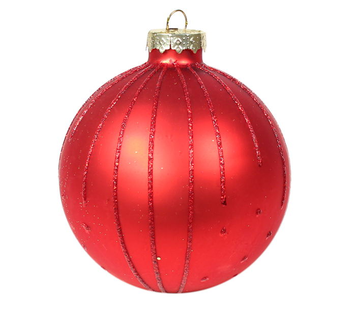 Шар елочный стеклянный  красный