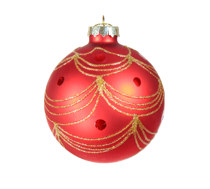 Шар елочный стеклянный  красный