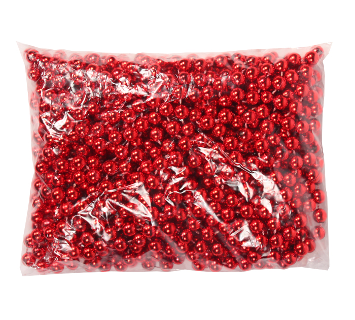 Бусы елочные  красные, d10мм, 12м