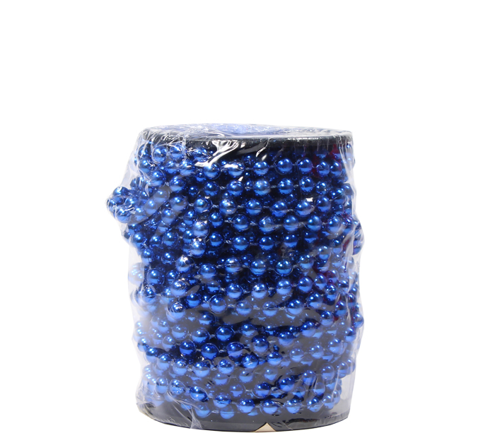 Бусы елочные  синие, d6мм, 12м