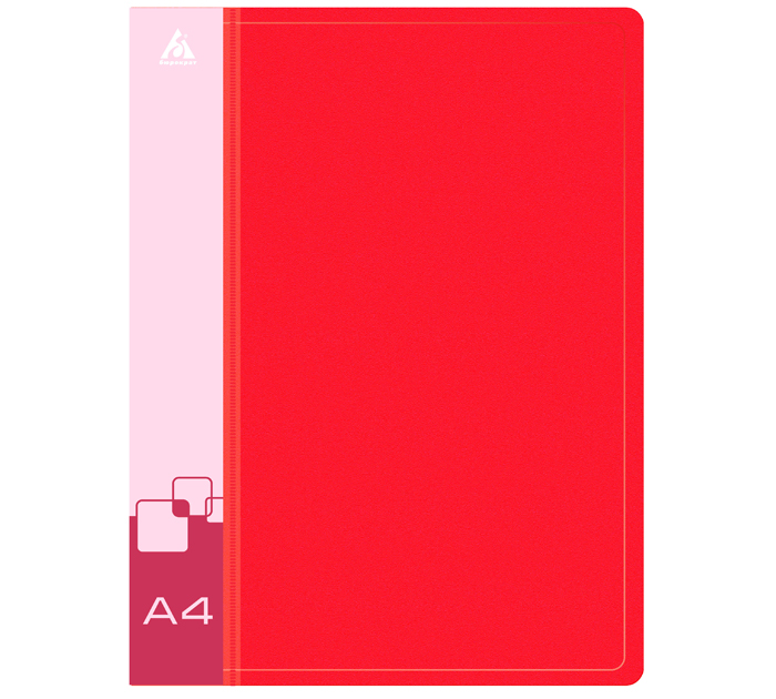 Папка с боковым зажимом Бюрократ А4, пластиковая, красная, 700мкм