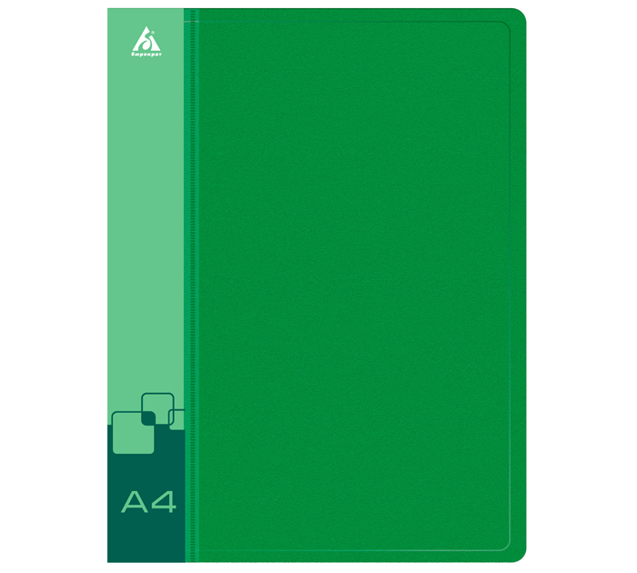 Папка с боковым зажимом Бюрократ А4, пластиковая, зеленая, 700мкм