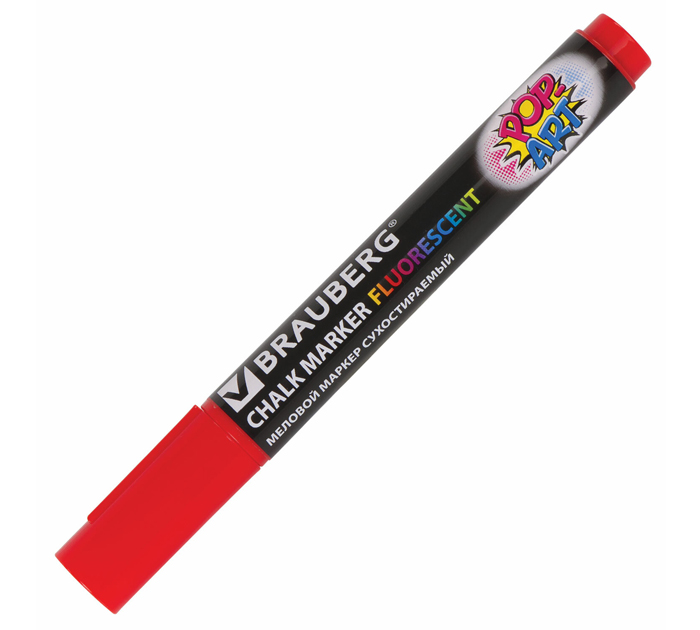 Маркер меловой Brauberg «Pop-art» красный, 5мм