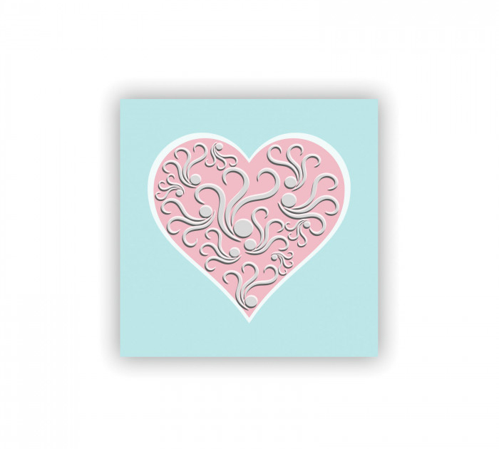 Открытка Стильная открытка «Сердце» мини, в букет