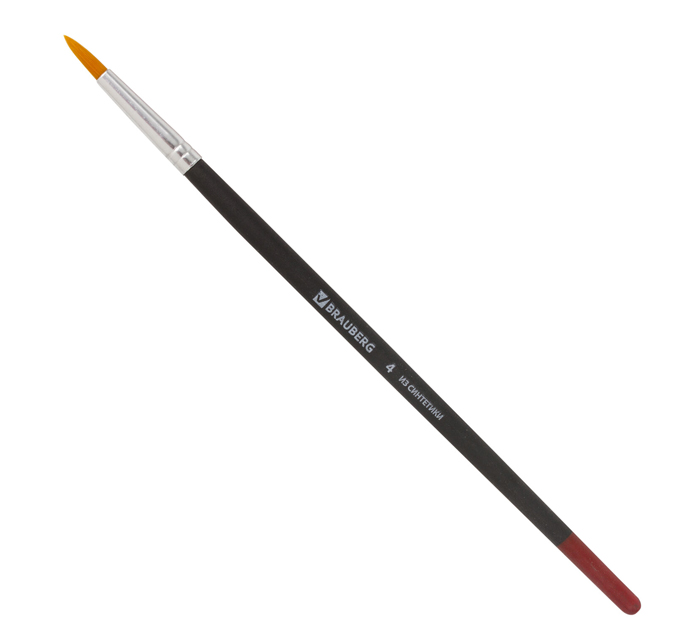 Кисть Brauberg №4, синтетика, круглая