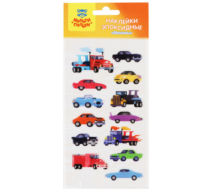 Наклейки Мульти-Пульти «Машины» гелевые, 10х22см