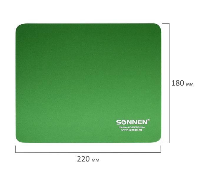 Коврик для мышки Sonnen «Green» 220х180х3мм