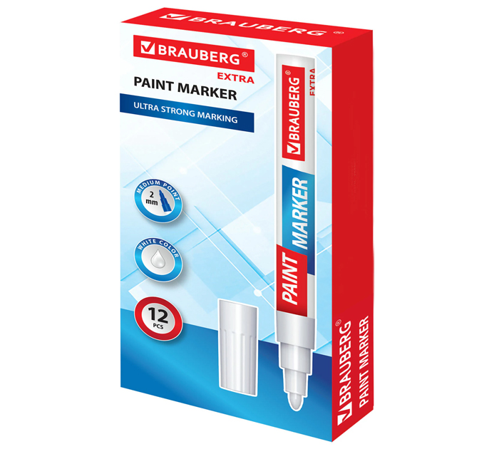 Маркер-краска Brauberg «Extra» белый, 2мм
