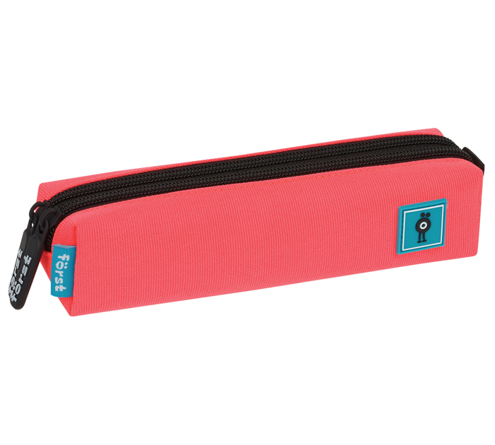 Пенал-косметичка Forst «Coral pink» 200х40х45мм, 2 отделения