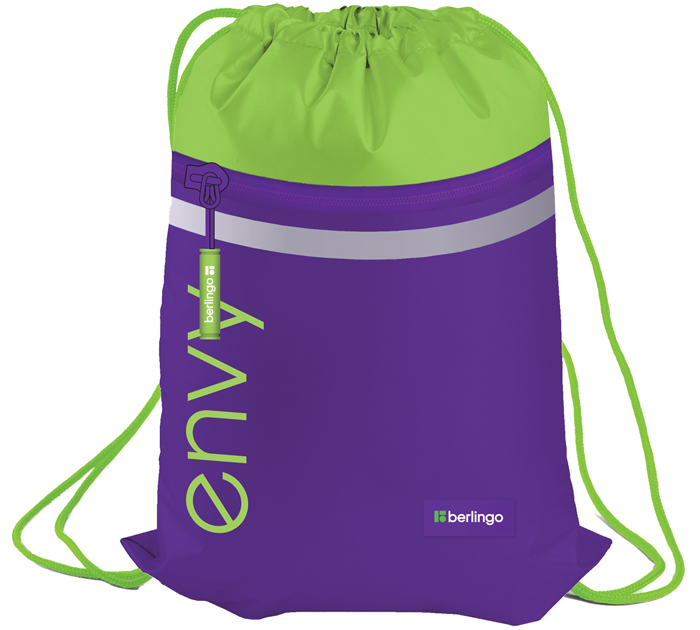 Мешок для обуви Berlingo «Envy» 360х470мм, светоотражающая лента, карман на молнии