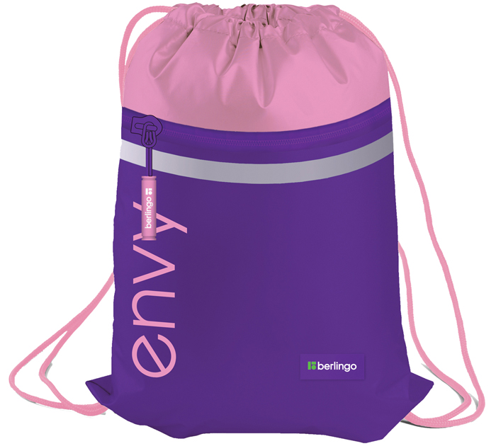 Мешок для обуви Berlingo «Envy» 360х470мм, светоотражающая лента, карман на молнии