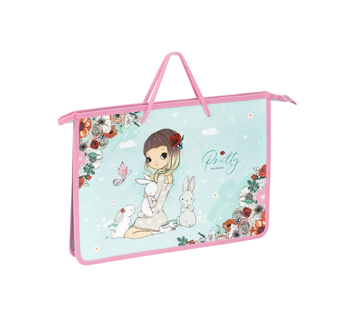 Папка-портфель пластиковый ArtSpace «Pretty» А4, на молнии, 1 отделение