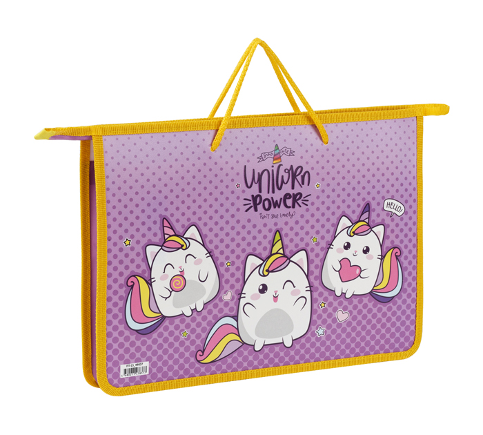 Папка-портфель пластиковый ArtSpace «Unicorn» А4, на молнии, 1 отделение