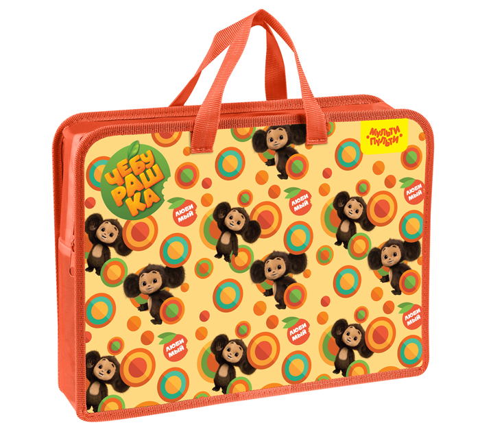 Папка-портфель пластиковый Мульти-Пульти «Чебурашка» А4, на молнии, 1 отделение