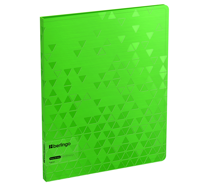 Папка с боковым зажимом Berlingo «Neon» А4, пластиковая, зеленый неон, 1000мкм