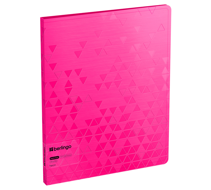Папка с файлами Berlingo «Neon» А4, 20 карманов, пластиковая, розовый неон, 1000мкм