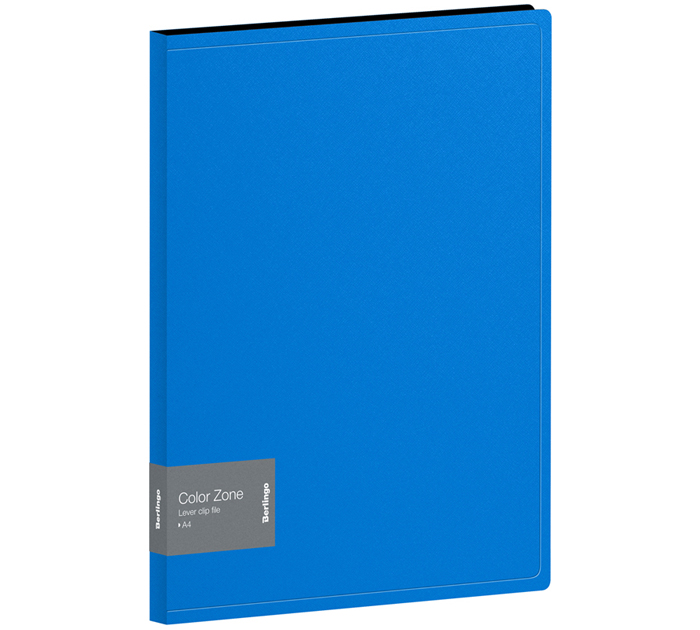 Папка с боковым зажимом Berlingo «Color zone» А4, пластиковая, синяя, 1000мкм