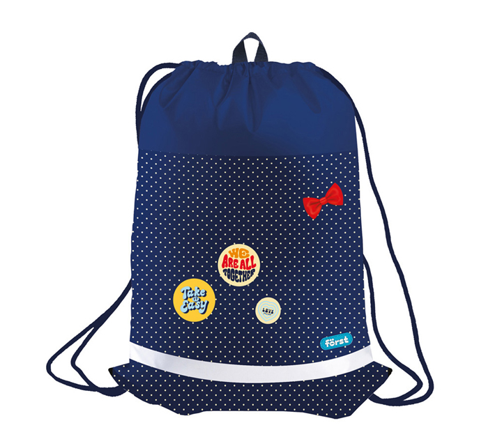 Мешок для обуви Forst «Горошек» 360х470мм, вентиляционная сеточка, светоотражающая полоса