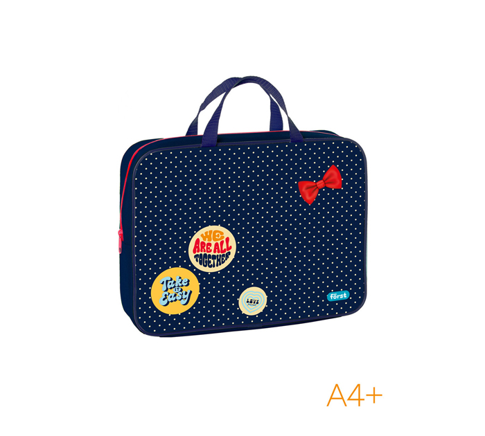 Папка-портфель текстильный Forst «Горошек» А4, на молнии, 1 отделение