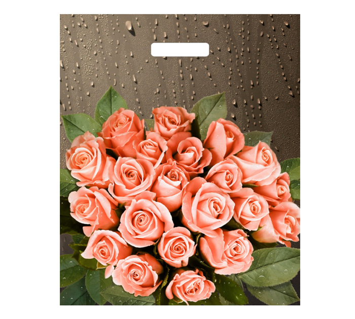 Мешок АО «ТИКО-Пластик» «Розы после дождя», 45х38см, 60мкм