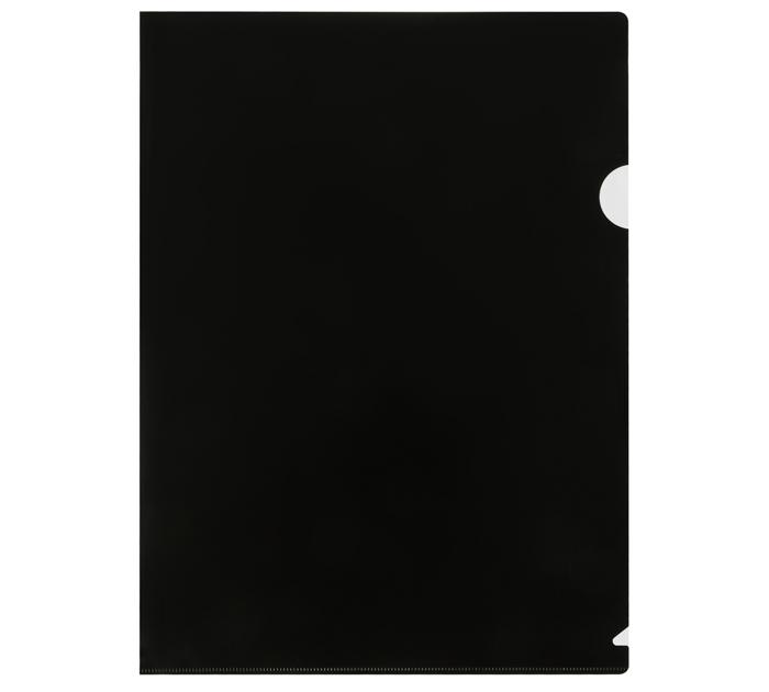 Папка-уголок Стамм А4, пластиковая, черная, 150мкм
