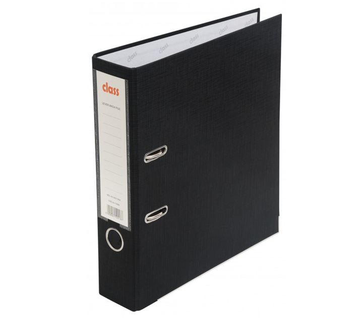 Папка-регистратор Class А4, ширина корешка - 75мм, черная