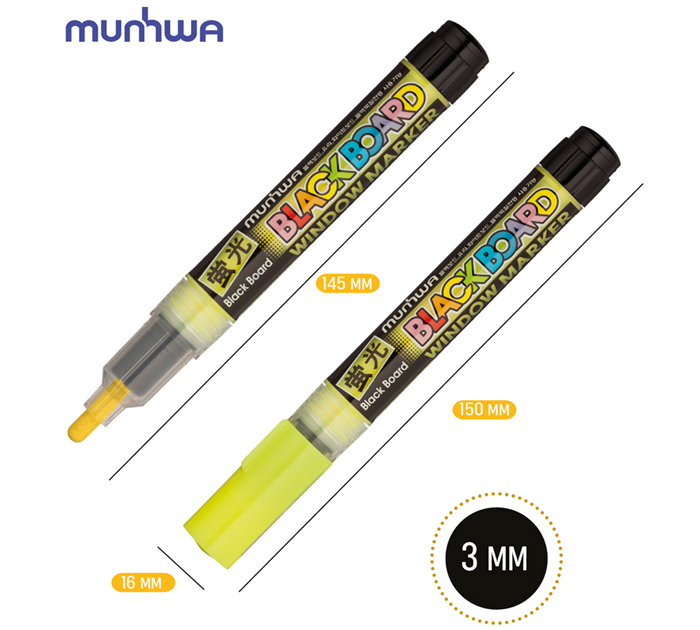 Маркер меловой MunHwa Black Board Marker желтый, 3мм