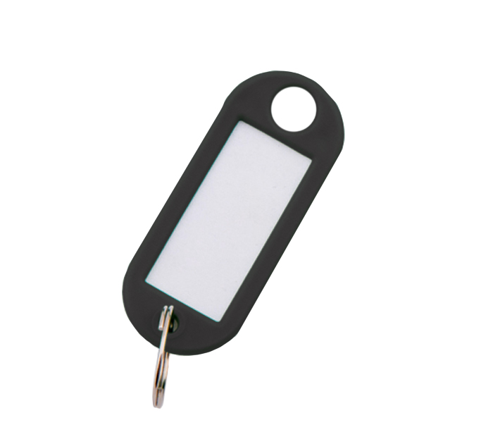 Брелок для ключей OfficeSpace черный, 52мм, инфо-окно 32х14мм