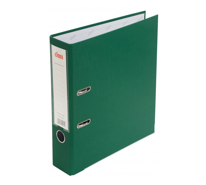 Папка-регистратор Class ПВХ, А4, ширина корешка - 75мм, салатовая