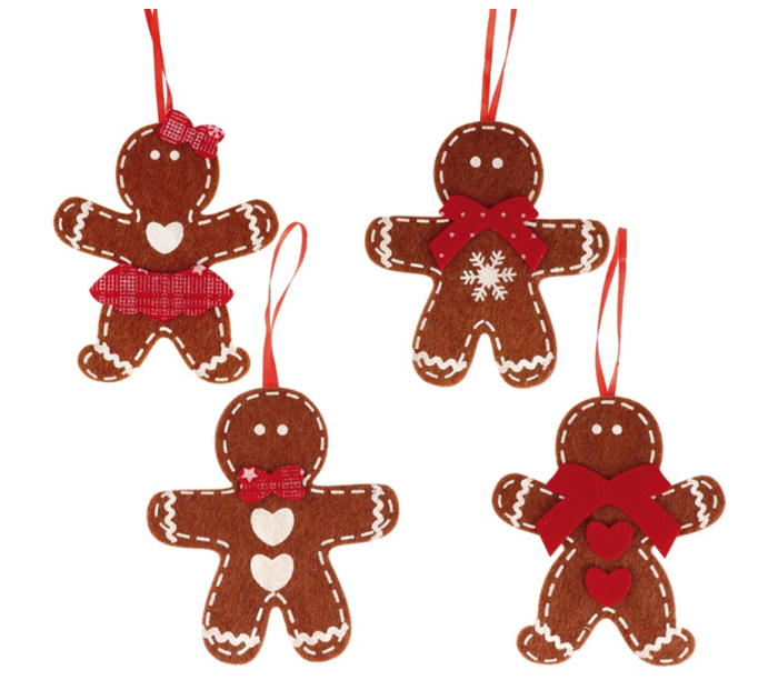 Елочное украшение «Ad trend» «Пряничный человечек», 12х13см, фетр, в ассортименте