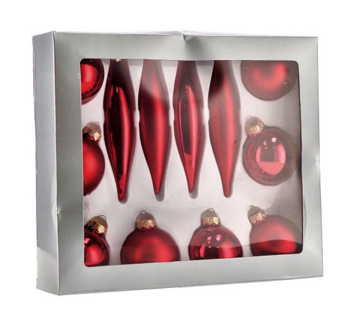 Набор стеклянных шаров «Ad trend» 6/15см, красный, 12шт