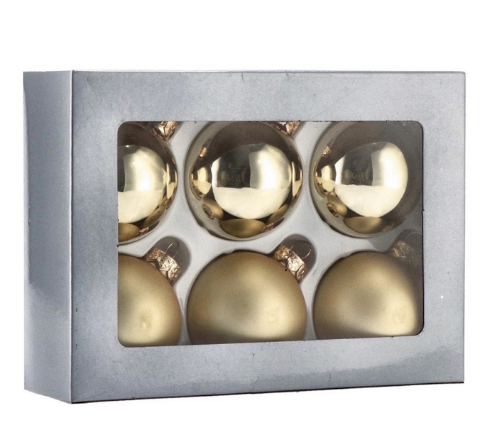 Набор стеклянных шаров «Ad trend» 6см, золотистые, 6шт