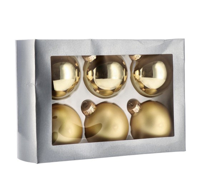 Набор стеклянных шаров «Ad trend» 8см, золотистые, 6шт