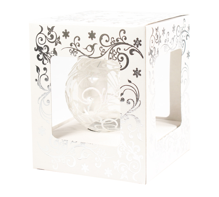 Шар елочный стеклянный  «Узор», ручная роспись