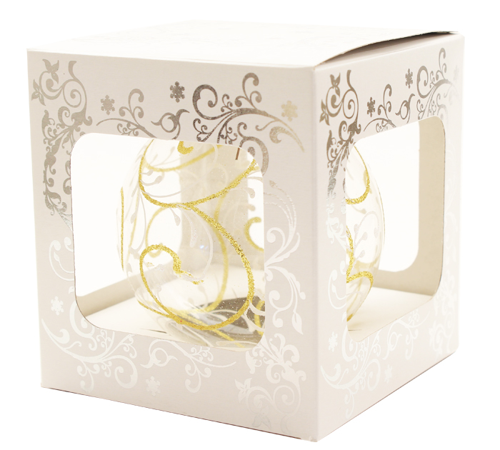 Шар елочный стеклянный 80мм ручная роспись