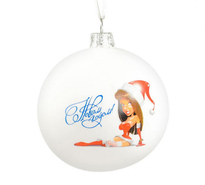 Шар елочный стеклянный  «Снегурочка»