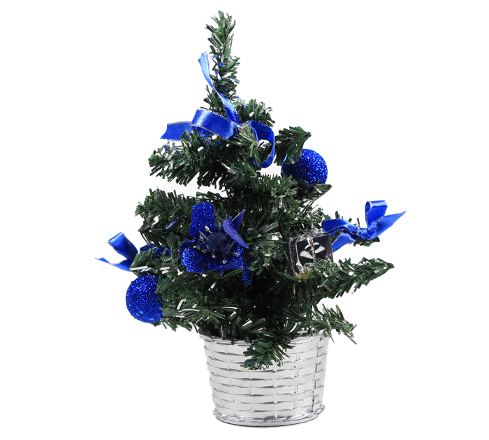 Елка декор. с украшен. син.  20см