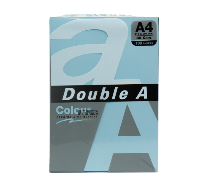 Бумага цветная Double A А4, 80г/м², голубая, 100л