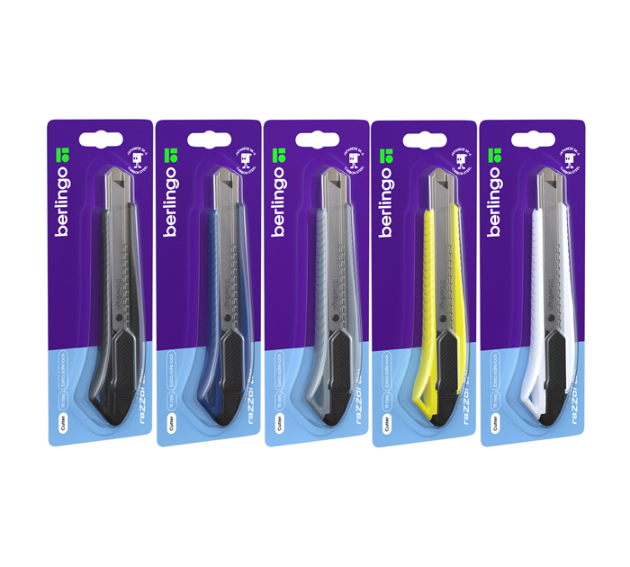 Нож канцелярский Berlingo «Razzor 200» auto-lock, 18мм