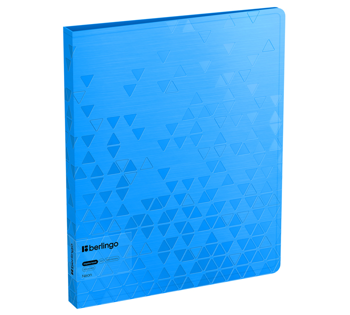 Папка с файлами Berlingo «Neon» А4, 60 карманов, пластиковая, голубой неон, 1000мкм