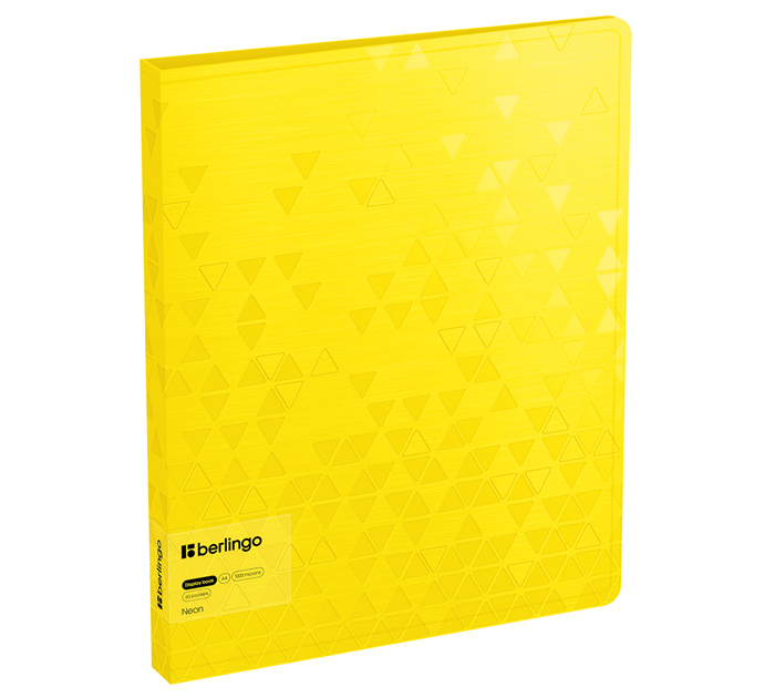 Папка с файлами Berlingo «Neon» А4, 60 карманов, пластиковая, желтый неон, 1000мкм