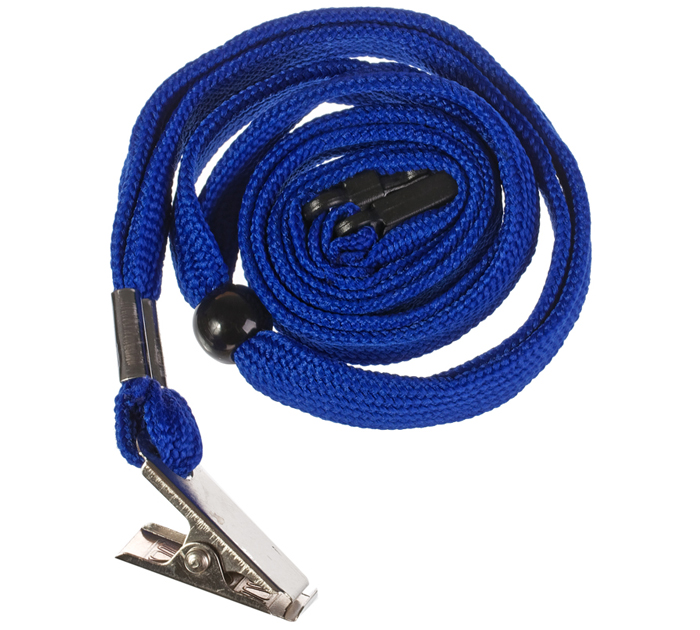 Бейдж OfficeSpace 63х105мм (размер вставки 55х85мм), вертикальный, на синем шнурке