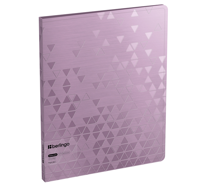 Папка с файлами Berlingo «Metallic» А4, 20 карманов, пластиковая, сиреневый металлик, 1000мкм