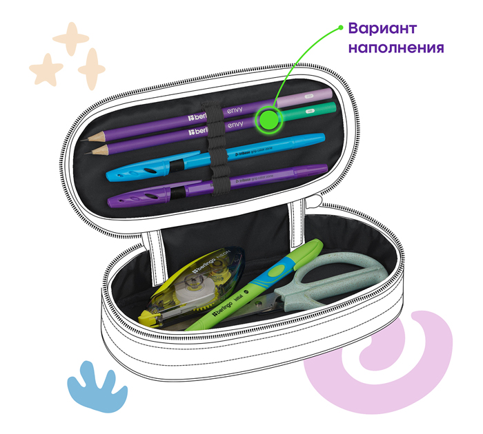 Пенал-футляр Berlingo «Cool panda» 220х90х45мм
