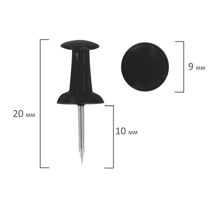 Кнопки силовые Staff черный, 50шт