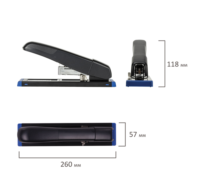 Степлер Brauberg «Heavy Duty Extra» усиленный, на 100л, №24/6-23/13, черный