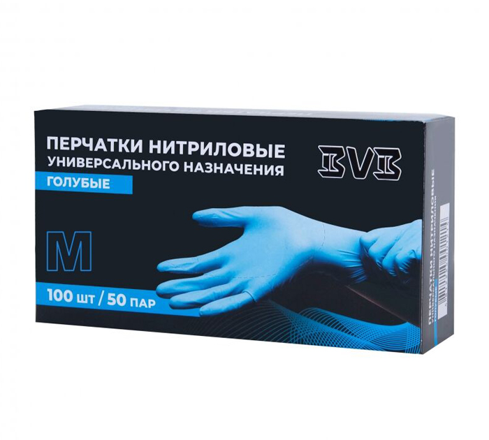 Перчатки нитриловые BVB размер M, 100шт